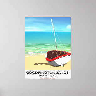 Impressão Em Tela Cartaz de viagem antigo de Goodrington Sands Devon