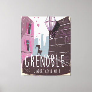 Impressão Em Tela Cartaz de viagem antigo de Grenoble França