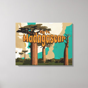 Impressão Em Tela Cartaz de Viagem Antigo de Madagáscar