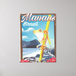Impressão Em Tela Cartaz de viagem antigo de Manaus Brasil
