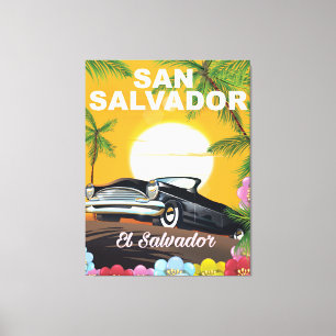Impressão Em Tela Cartaz de viagem antigo de San Salvador