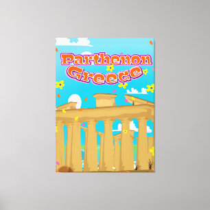 Impressão Em Tela Cartaz de viagem ao Partenon Grécia.