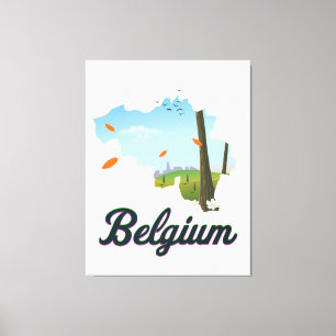 Impressão Em Tela Cartaz de viagem da Bélgica.