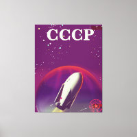 Cartaz de viagem da corrida espacial soviética CCC