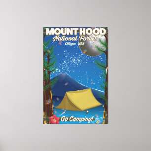 Impressão Em Tela cartaz de viagem da Floresta Nacional Mount Hood