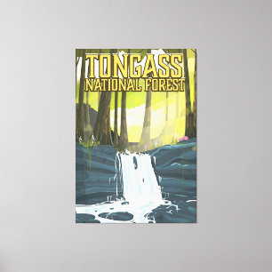 Impressão Em Tela cartaz de viagem da Floresta Nacional Tongass