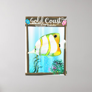 Impressão Em Tela Cartaz de viagem da Gold Coast Austrália.