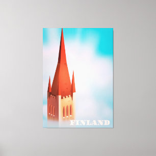 Impressão Em Tela cartaz de viagem da igreja da Finlândia