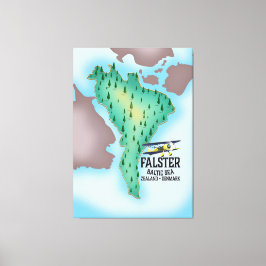 Impressão Em Tela Cartaz de viagem da ilha Falster Dinamarca.