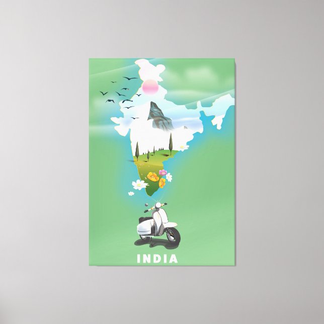 Impressão Em Tela cartaz de viagem da Índia (Frente)