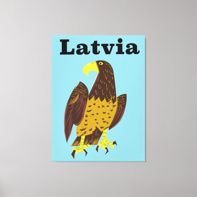 Impressão Em Tela Cartaz de viagem da Letônia. (Frente)