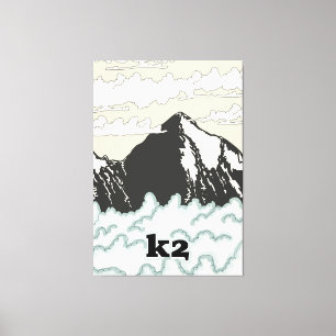 Impressão Em Tela Cartaz de viagem da montanha K2