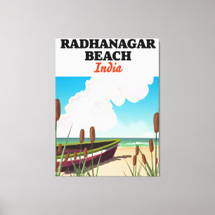 Impressão Em Tela Cartaz de viagem da Praia de Radhanagar Índia