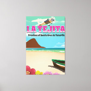 Impressão Em Tela Cartaz de viagem da praia La Tejita Tenerife