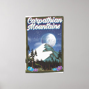 Impressão Em Tela Cartaz de viagem das Montanhas dos Cárpatos