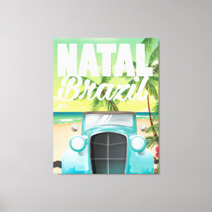 Impressão Em Tela Cartaz de viagem de automóvel antigo Natal Brasil