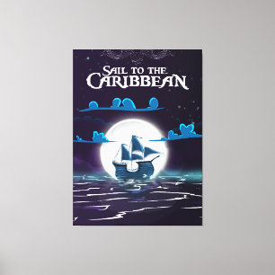 Impressão Em Tela Cartaz de viagem de desenho animado de pirata do C
