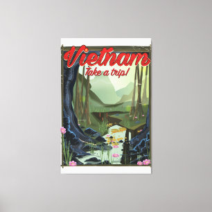Impressão Em Tela Cartaz de viagem de desenho da caverna do Vietnã
