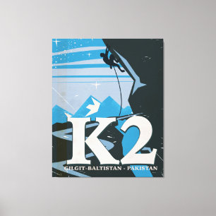 Impressão Em Tela cartaz de viagem de escalada do Monte K2