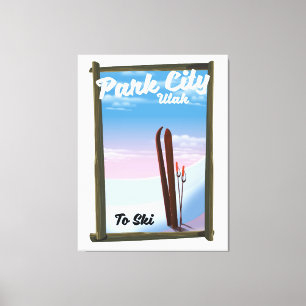 Impressão Em Tela Cartaz de viagem de esqui da cidade de Park Utah