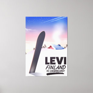 Impressão Em Tela Cartaz de viagem de esqui de Levi Finlândia