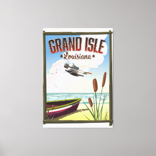 Impressão Em Tela Cartaz de viagem de Grand Isle, Louisiana 