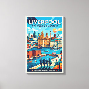 Impressão Em Tela Cartaz de Viagem de Liverpool