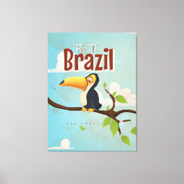 Impressão Em Tela Cartaz de viagem de papagaio do Brasil vintage