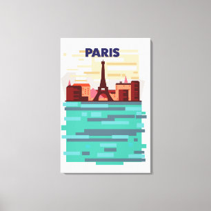 Impressão Em Tela Cartaz de viagem de Paris