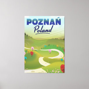 Impressão Em Tela Cartaz de viagem de Poznań Polônia.