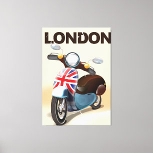 Impressão Em Tela Cartaz de viagem de scooter vintage Londres union