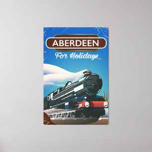 Impressão Em Tela Cartaz de viagem de trem antigo de Aberdeen Escóci