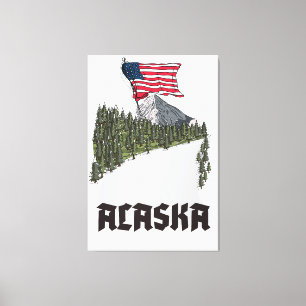 Impressão Em Tela Cartaz de Viagem do Alasca
