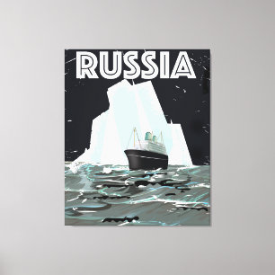 Impressão Em Tela Cartaz de Viagem do Ártico da Rússia Soviética