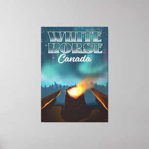 Impressão Em Tela Cartaz de viagem do Cavalo Branco Canadá