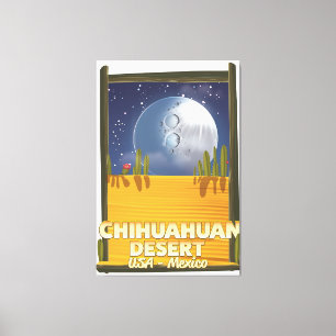 Impressão Em Tela Cartaz de viagem do Deserto de Chihuahuan em desen