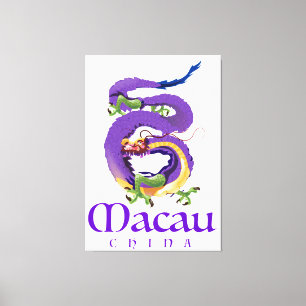 Impressão Em Tela Cartaz de viagem do dragão de Macau China.