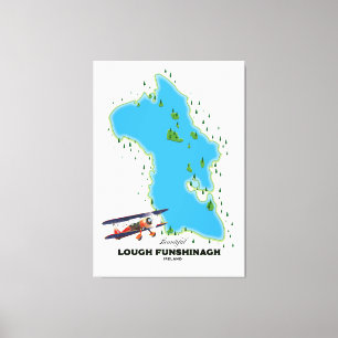 Impressão Em Tela Cartaz de viagem do Lough Funshinagh Irlanda.