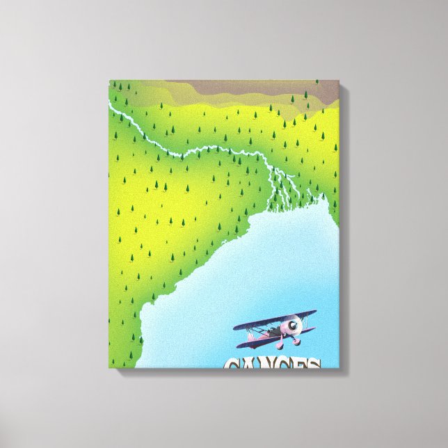 Impressão Em Tela Cartaz de viagem do mapa da Índia Ganges (Frente)