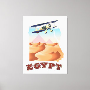 Impressão Em Tela Cartaz de viagem do mapa do Egito antigo