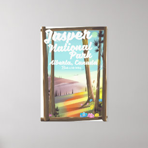 Impressão Em Tela cartaz de viagem do parque nacional Jasper, Canadá