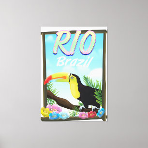 Impressão Em Tela Cartaz de viagem do Rio Brasil Tucano