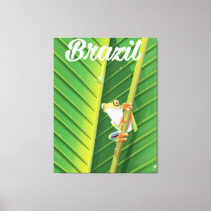 Impressão Em Tela cartaz de viagem do sapo da árvore da floresta tro