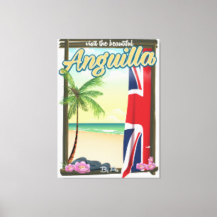 Impressão Em Tela cartaz de viagem do Território Britânico de Anguil