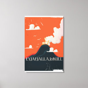 Impressão Em Tela Cartaz de Viagem do Vulcão Eyjafjallajökull