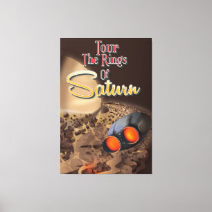 Impressão Em Tela Cartaz de viagem dos anéis de Saturno.