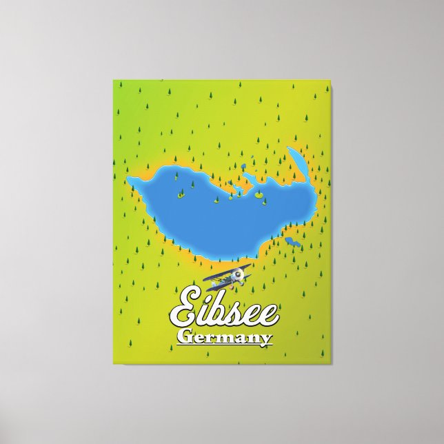 Impressão Em Tela Cartaz de viagem Eibsee Alemanha. (Frente)