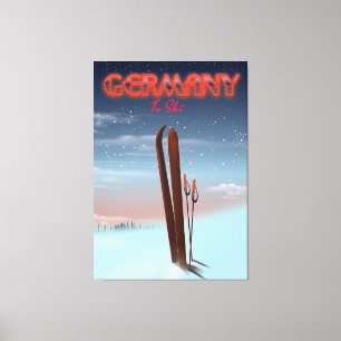 Impressão Em Tela Cartaz de viagem Esqui no Gelo Alemanha