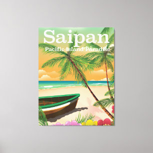 Impressão Em Tela Cartaz de viagem estilo vintage de Saipan
