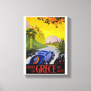 Impressão Em Tela Cartaz de Viagem Grego Antigo Restaurado